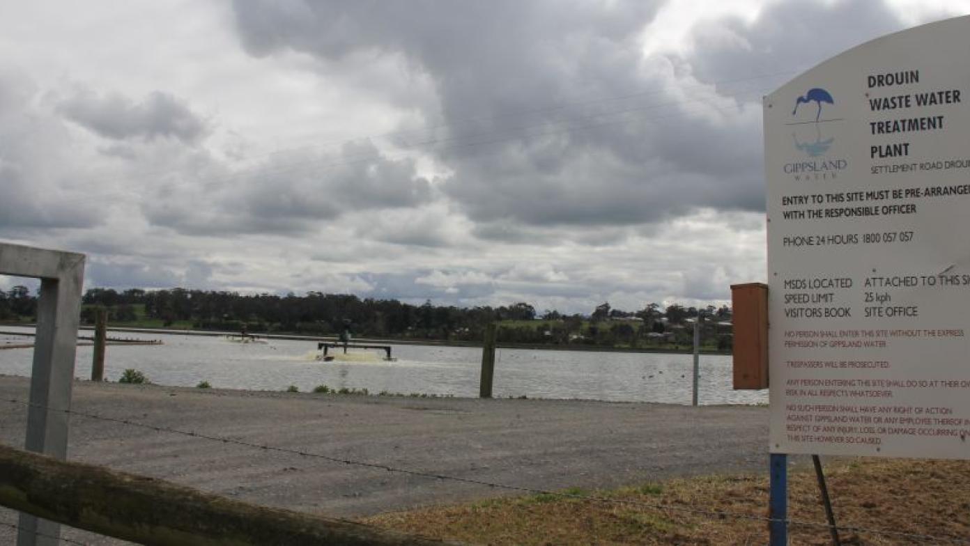 Drouin waste water treatment plant sign