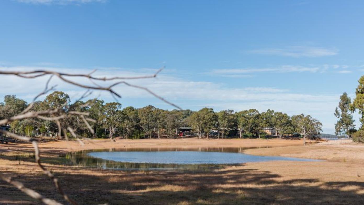 Dried up lake.