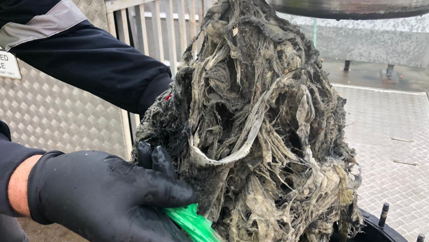 A fatberg recently removed from a clogged pipe at one of Gippsland Water’s sites. 