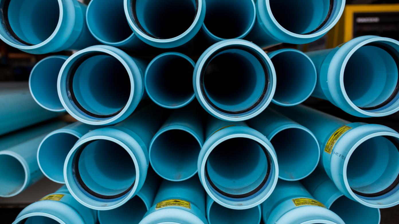 A stack of pipes.