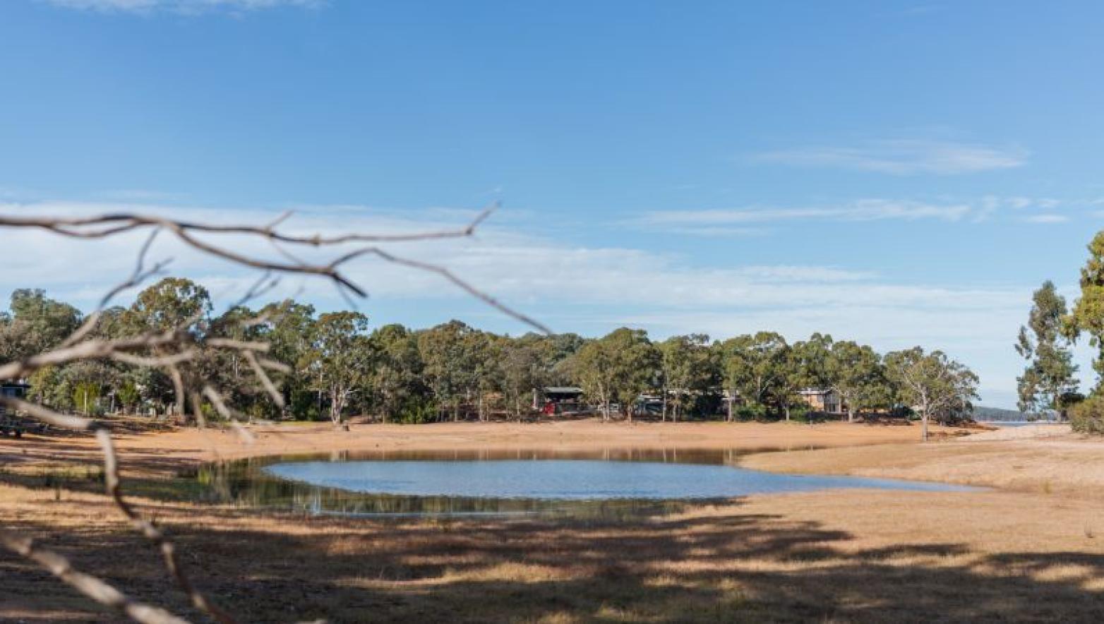 Dried up lake.