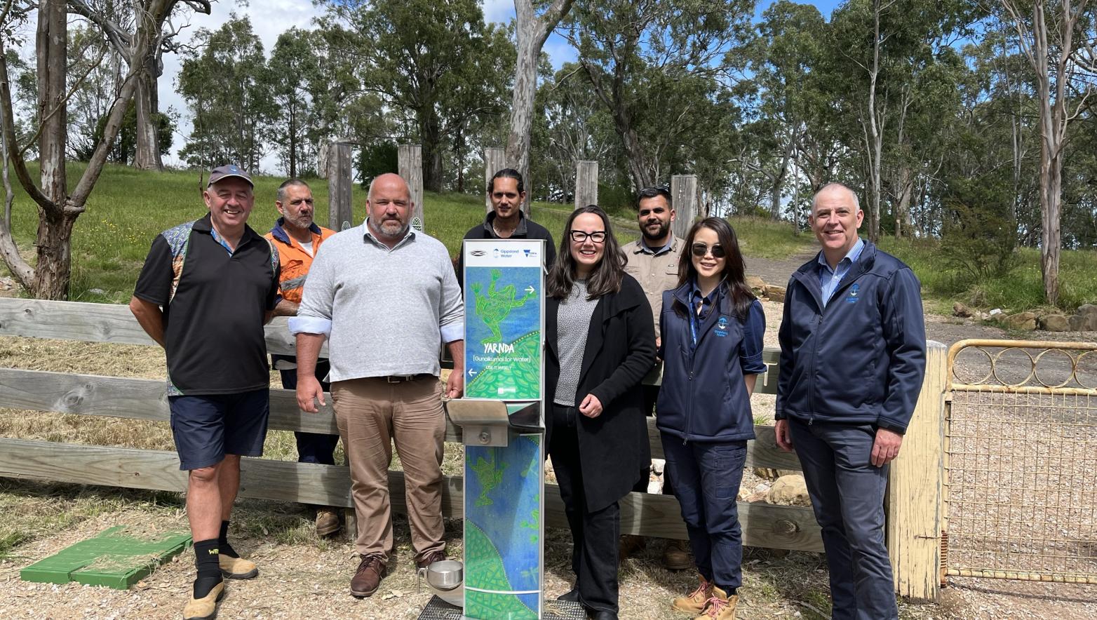 The launch of the new water fountains at the Knob Reserve in Stratford. 