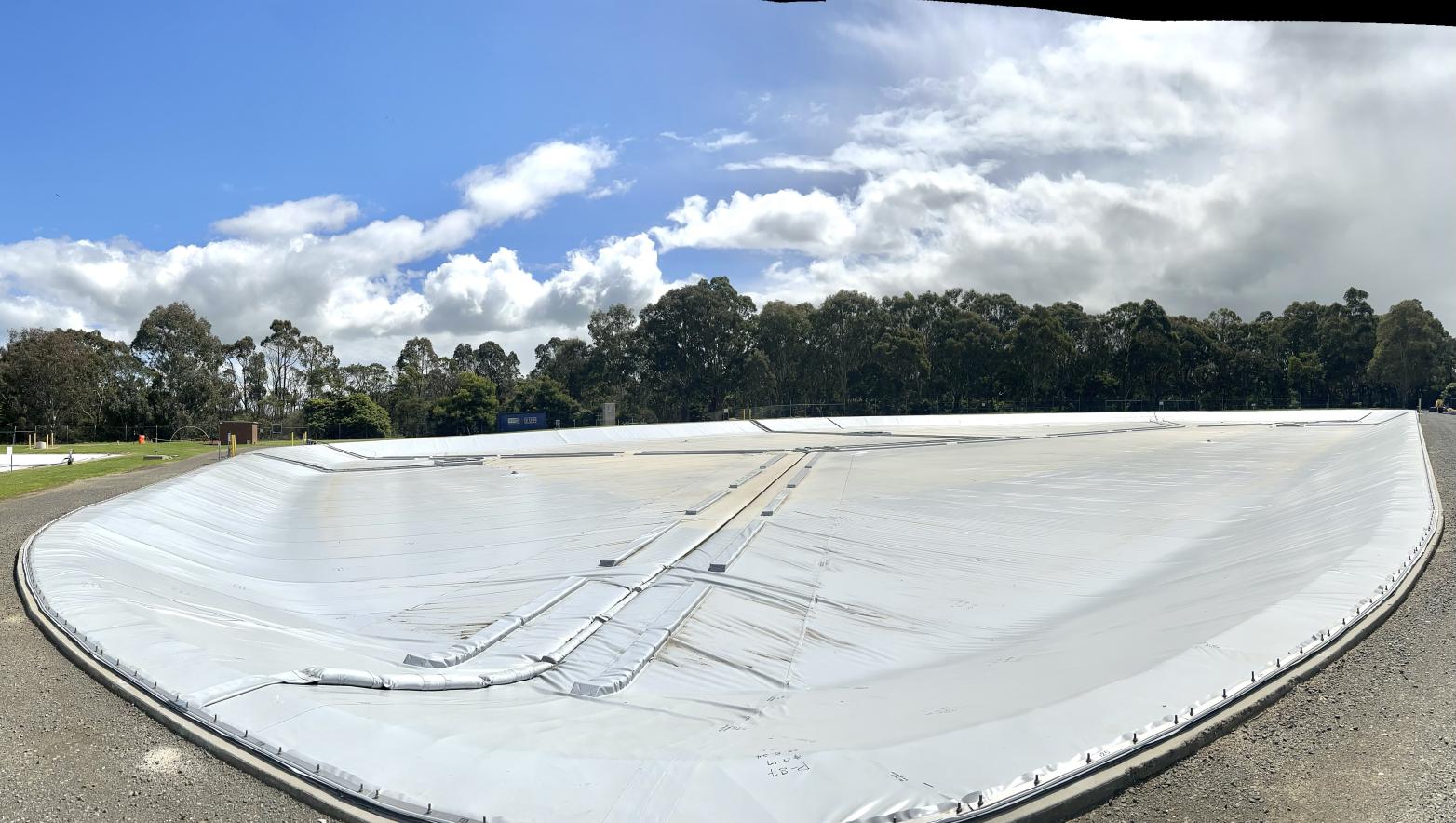 A picture depicting the new cover on a basin at the Sale water treatment plant.